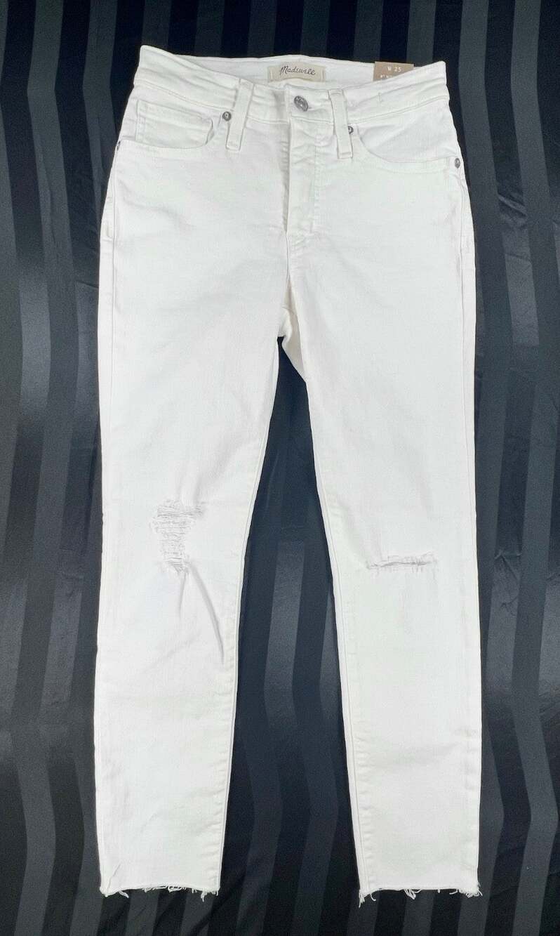 New Madewell 9" High-Rise Skinny Crop Jeans in White (Size 25P Petite)